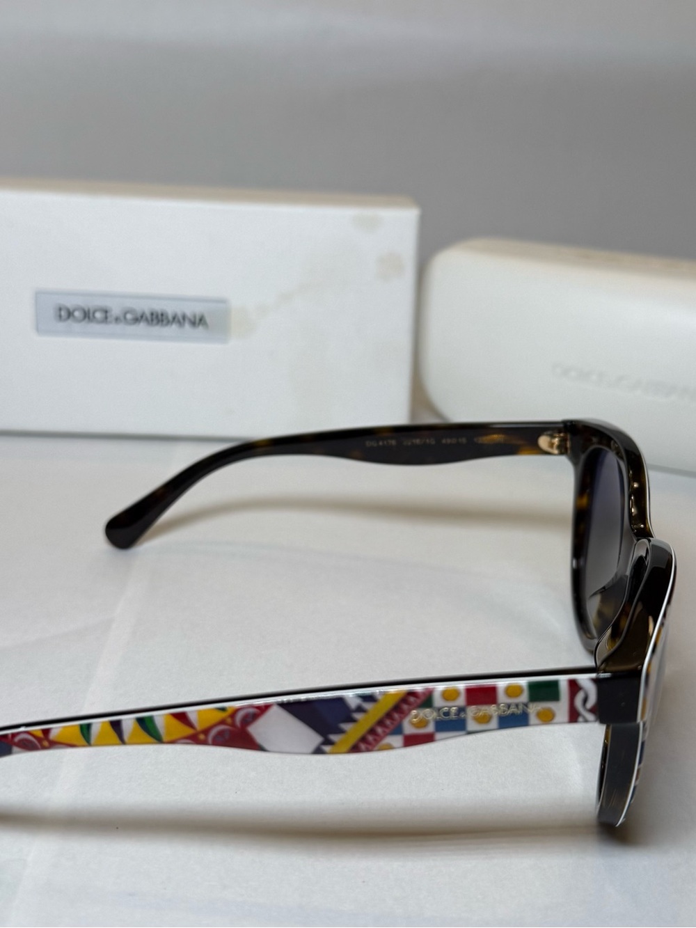 Dolce & Gabbana Multicolor Geometric Cat-Eye Sunglasses - Black Lenses - Picture 8 of 11